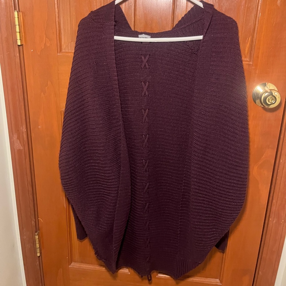 Purple cardigan